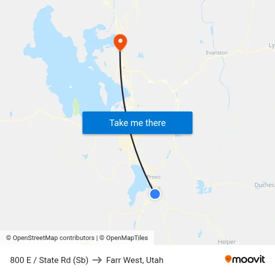 800 E / State Rd (Sb) to Farr West, Utah map