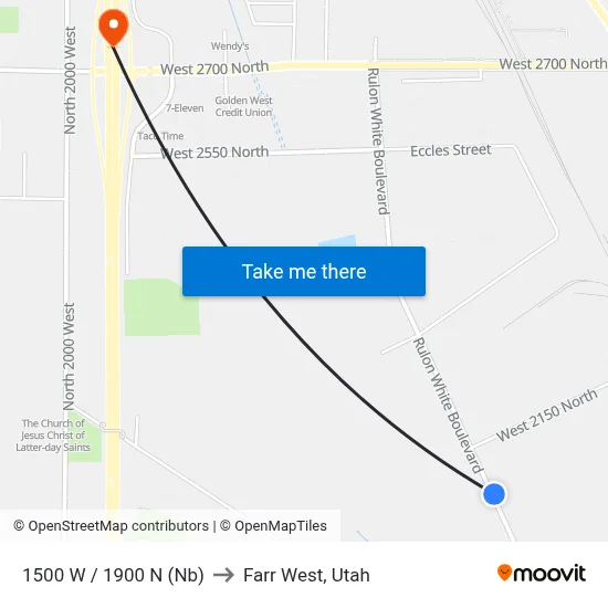 1500 W / 1900 N (Nb) to Farr West, Utah map