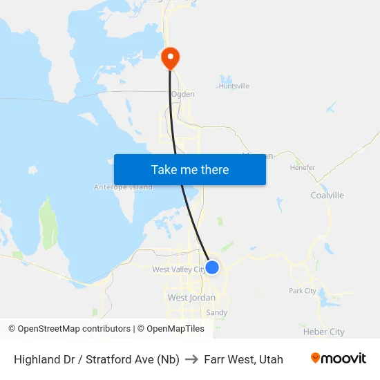 Highland Dr / Stratford Ave (Nb) to Farr West, Utah map