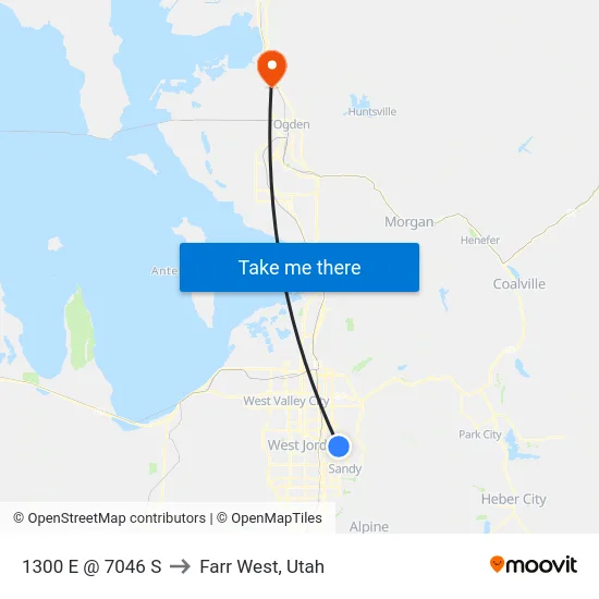 1300 E @ 7046 S to Farr West, Utah map