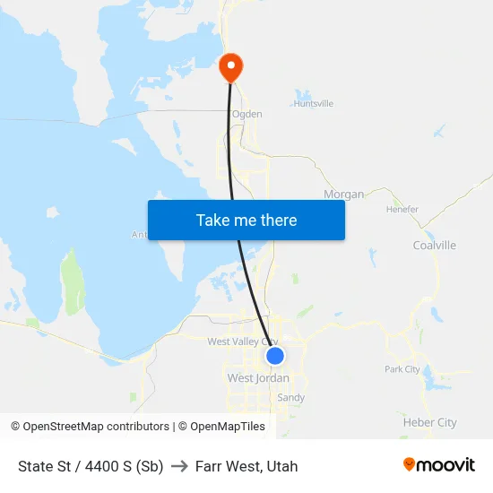 State St / 4400 S (Sb) to Farr West, Utah map