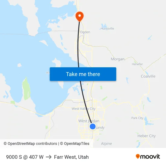 9000 S @ 407 W to Farr West, Utah map