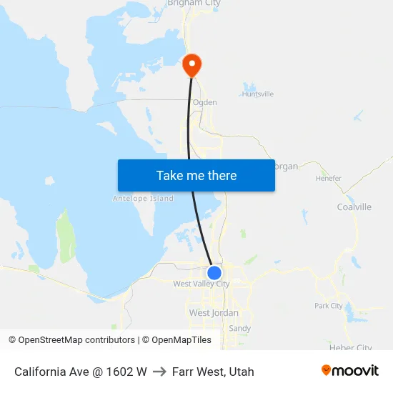 California Ave @ 1602 W to Farr West, Utah map