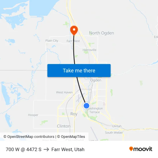 700 W @ 4472 S to Farr West, Utah map