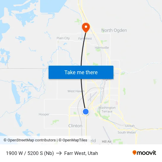 1900 W / 5200 S (Nb) to Farr West, Utah map