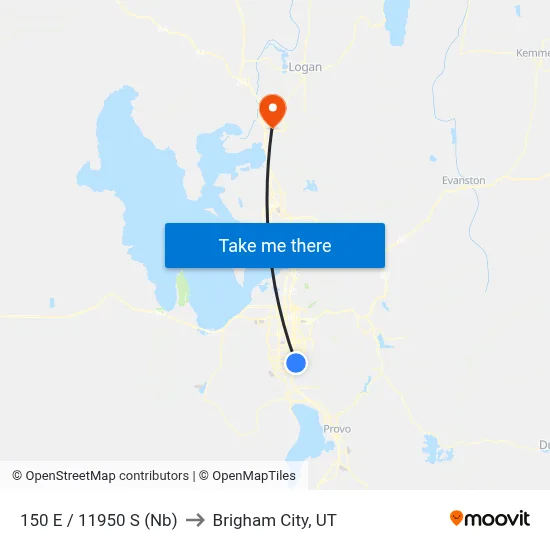 150 E / 11950 S (Nb) to Brigham City, UT map