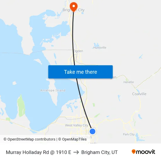 Murray Holladay Rd @ 1910 E to Brigham City, UT map
