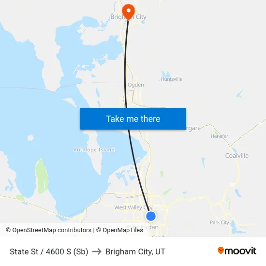 State St / 4600 S (Sb) to Brigham City, UT map