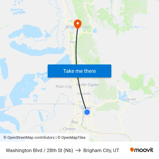 Washington Blvd / 28th St (Nb) to Brigham City, UT map