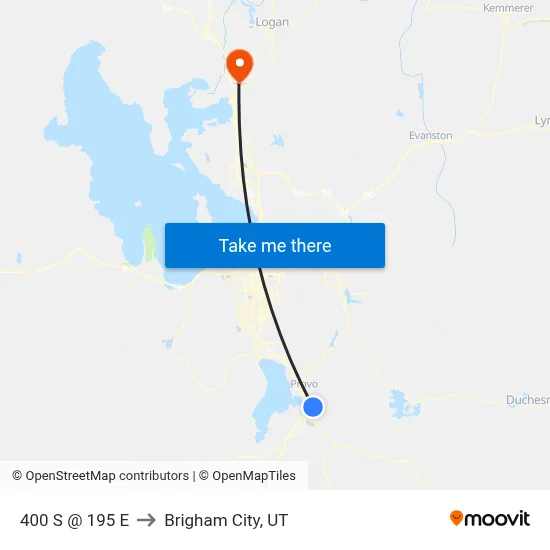 400 S @ 195 E to Brigham City, UT map