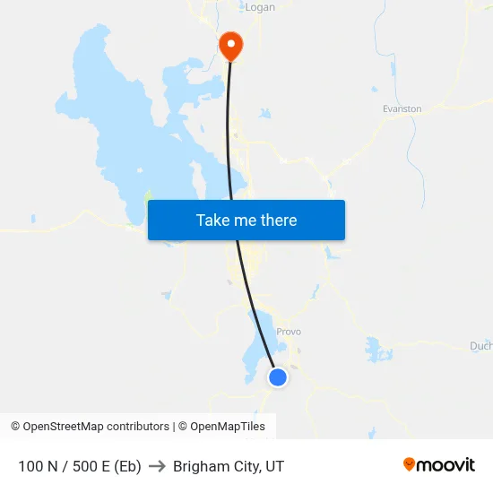 100 N / 500 E (Eb) to Brigham City, UT map