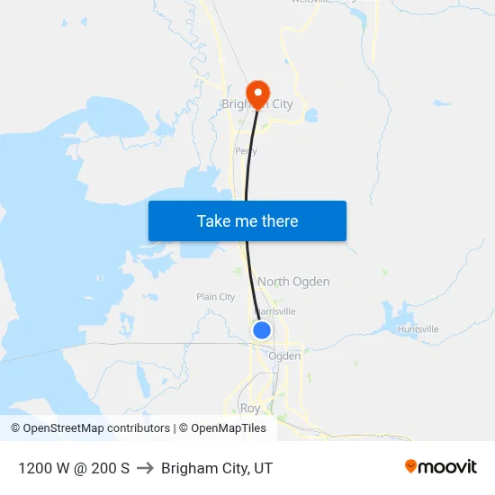 1200 W / 200 S (Sb) to Brigham City, UT map