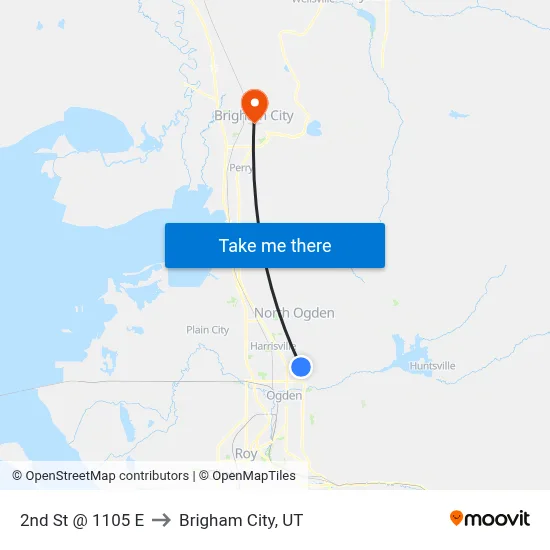 2nd St @ 1105 E to Brigham City, UT map