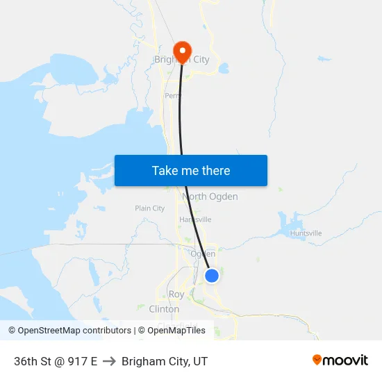36th St / Quincy Ave (Eb) to Brigham City, UT map