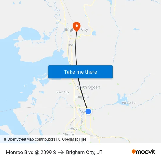 Monroe Blvd / 21st St (Sb) to Brigham City, UT map