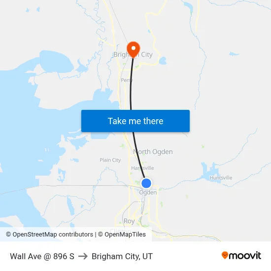 Wall Ave @ 896 S to Brigham City, UT map