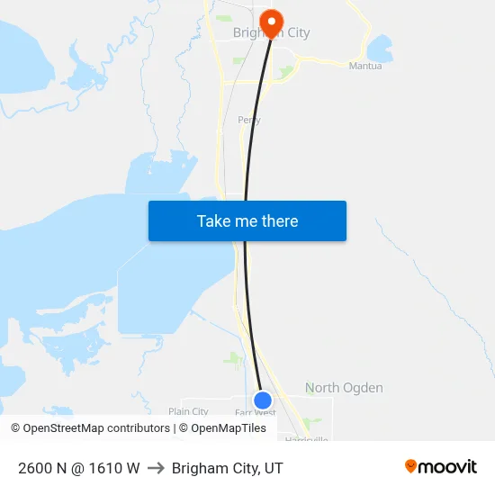 2550 N / 1600 W (Wb) to Brigham City, UT map