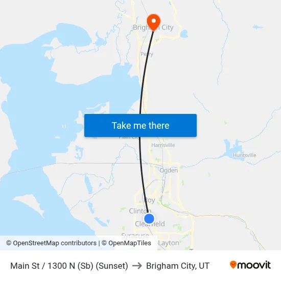 Main St / 1300 N (Sb) (Sunset) to Brigham City, UT map