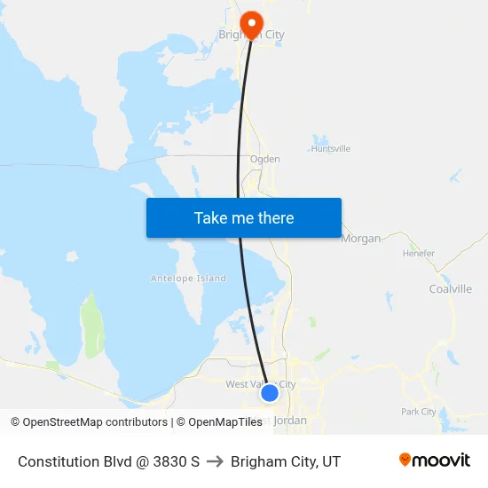 Constitution Blvd @ 3830 S to Brigham City, UT map