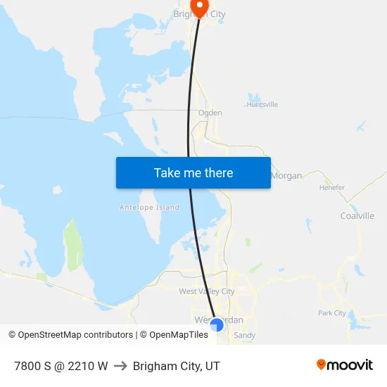 7800 S @ 2210 W to Brigham City, UT map