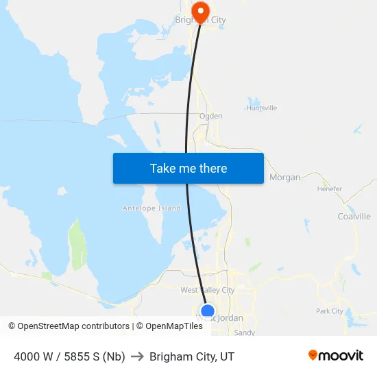 4000 W / 5855 S (Nb) to Brigham City, UT map