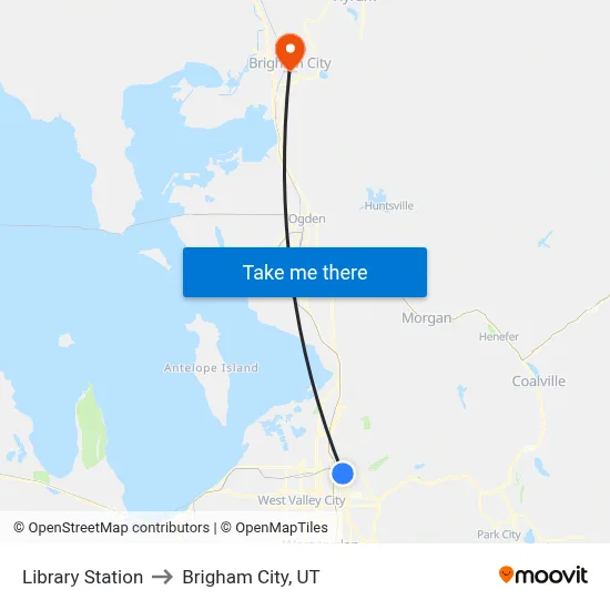 Library Station to Brigham City, UT map