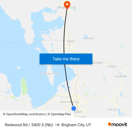 Redwood Rd / 5400 S (Nb) to Brigham City, UT map