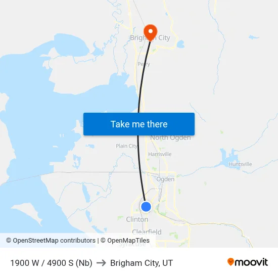 1900 W / 4900 S (Nb) to Brigham City, UT map