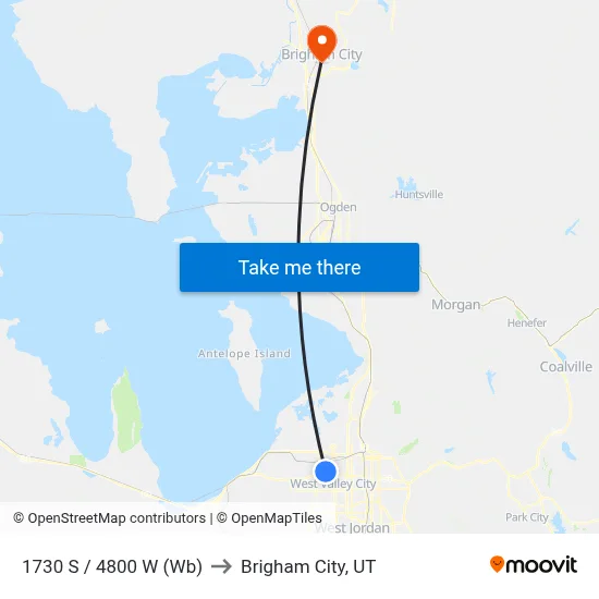 1730 S / 4800 W (Wb) to Brigham City, UT map