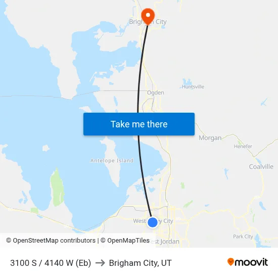 3100 S / 4140 W (Eb) to Brigham City, UT map