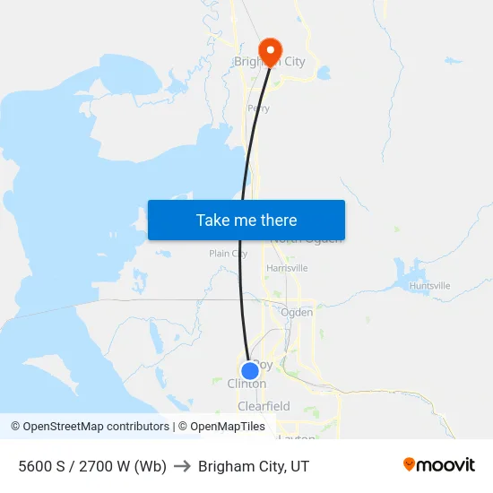 5600 S / 2700 W (Wb) to Brigham City, UT map
