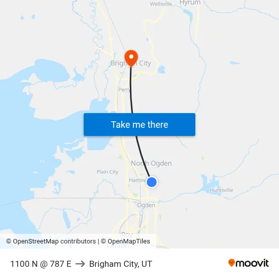 1100 N @ 787 E to Brigham City, UT map