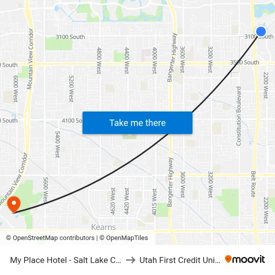 My Place Hotel - Salt Lake City/West Valley City, Ut to Utah First Credit Union Amphitheatre map