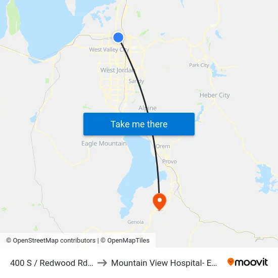 400 S / Redwood Rd (Wb) Near-Side to Mountain View Hospital- Emergency Department map