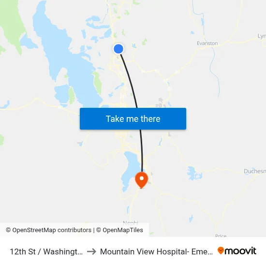 12th St / Washington Blvd (Wb) to Mountain View Hospital- Emergency Department map