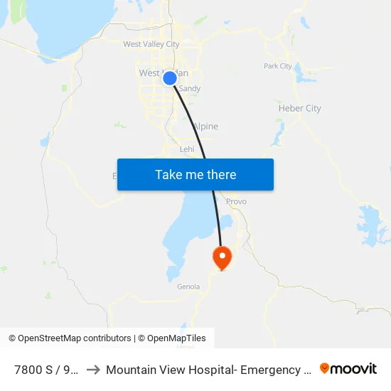 7800 S / 913 W to Mountain View Hospital- Emergency Department map