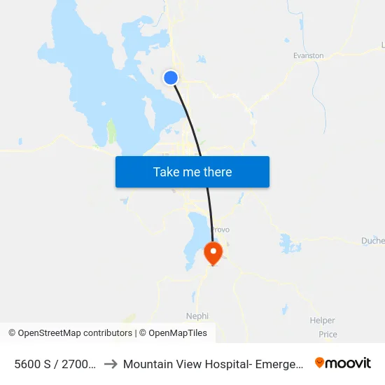 5600 S / 2700 W (Wb) to Mountain View Hospital- Emergency Department map