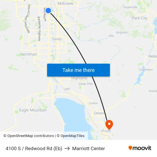 4100 S / Redwood Rd (Eb) to Marriott Center map