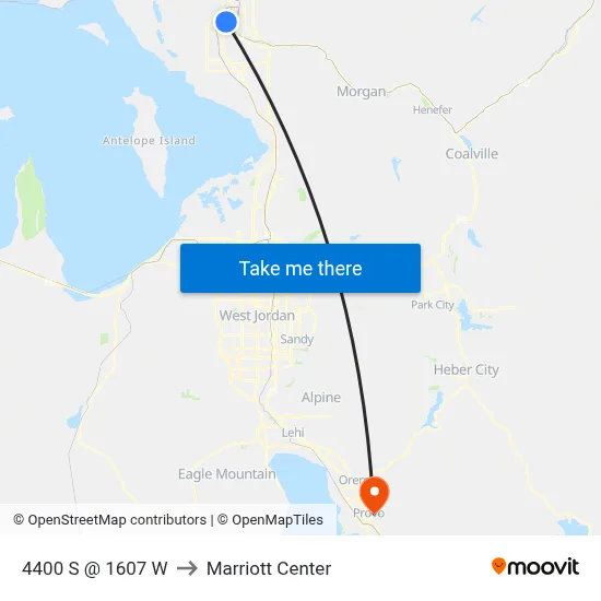 4400 S @ 1607 W to Marriott Center map