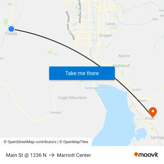 Main St @ 1236 N to Marriott Center map
