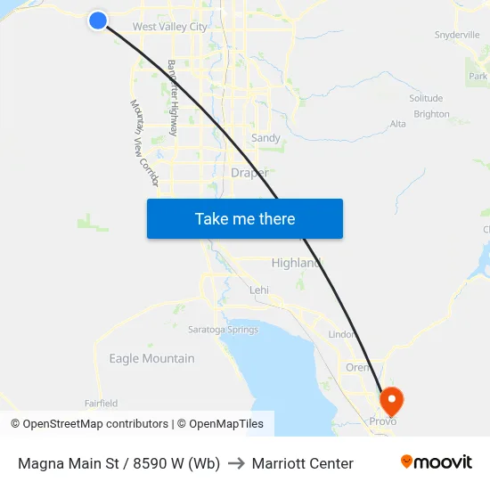 Magna Main St / 8590 W (Wb) to Marriott Center map