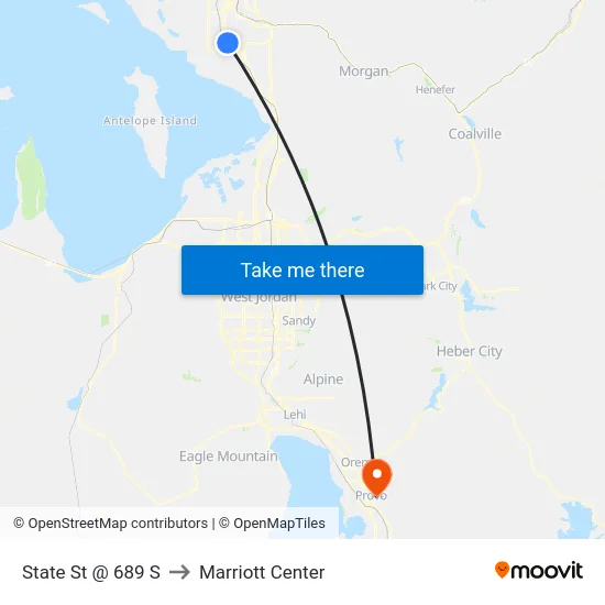 State St @ 689 S to Marriott Center map