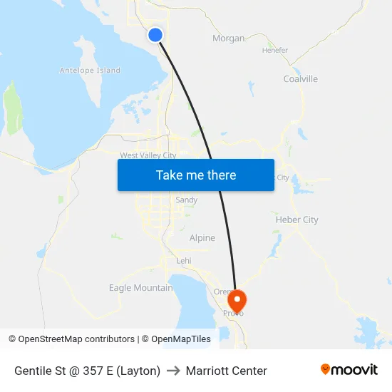 Gentile St @ 357 E    (Layton) to Marriott Center map
