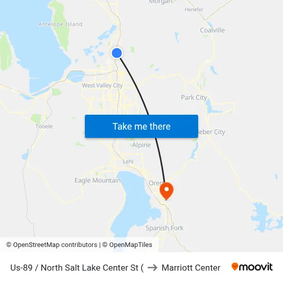 Us-89 / North Salt Lake Center St ( to Marriott Center map