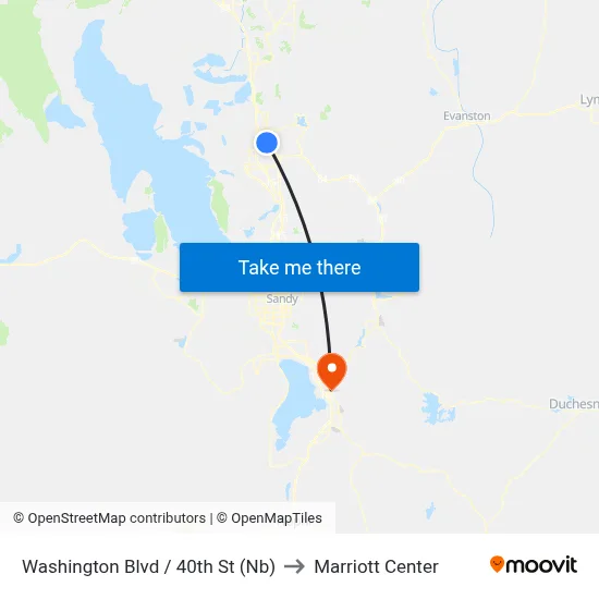 Washington Blvd / 40th St (Nb) to Marriott Center map