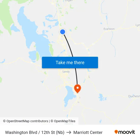 Washington Blvd / 12th St (Nb) to Marriott Center map