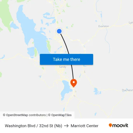 Washington Blvd / 32nd St (Nb) to Marriott Center map