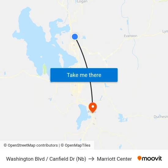 Washington Blvd / Canfield Dr (Nb) to Marriott Center map