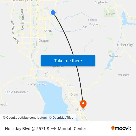 Holladay Blvd @ 5571 S to Marriott Center map