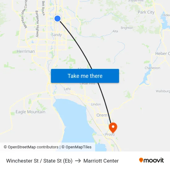 Winchester St / State St (Eb) to Marriott Center map